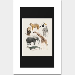 Safari animals kids room art print Posters and Art